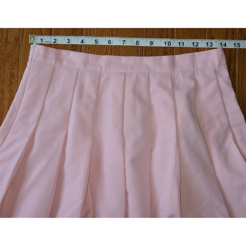 Hot Topic light pink‎ pleated cheer schoolgirl skirt w black stripe Goth Whimsy - Picture 4 of 8